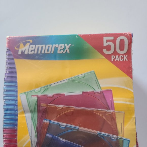 Memorex Multi Color Slim Jewel Cases 50 Pack Sealed New - Picture 2 of 5